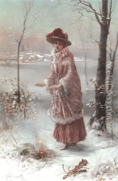 Winter Oil Painting - Emile Eisman-Semenowsky