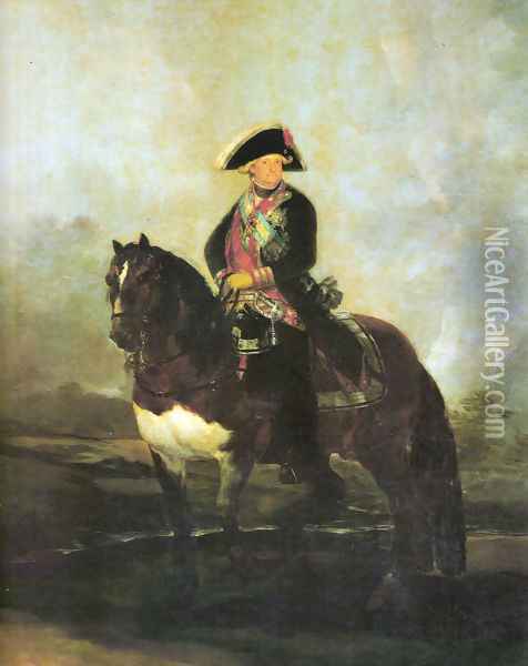 Portrait of Carlos IV with a horse Oil Painting - Francisco De Goya y Lucientes