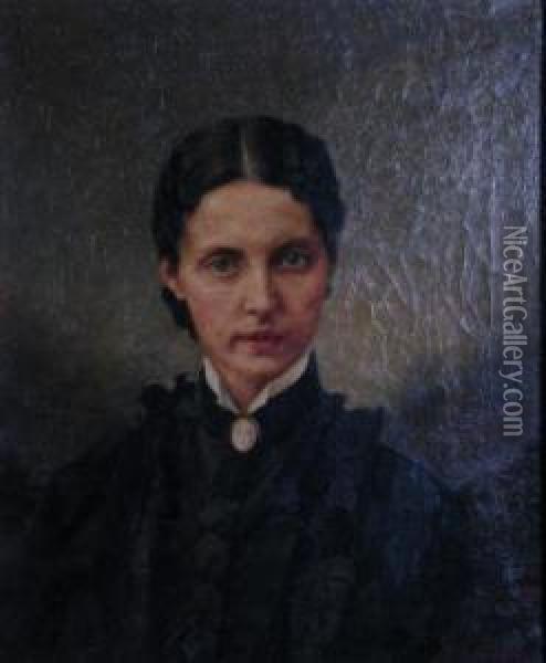Portrait Of A Woman Oil Painting - Lewis Henry Meakin