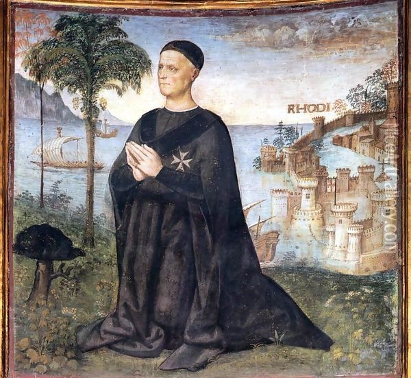 Portrait of the Donor Oil Painting - Bernardino di Betto (Pinturicchio)