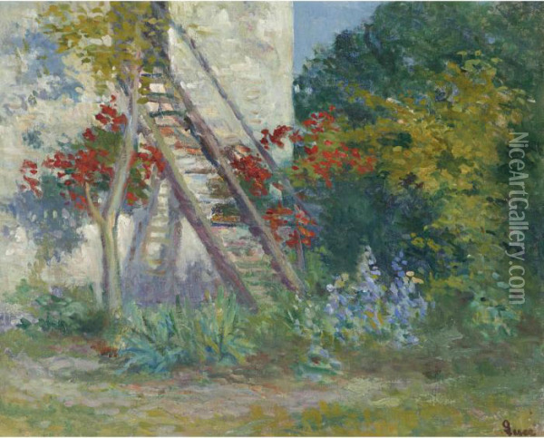 Rolleboise, L'escalier De L'atelier Oil Painting - Maximilien Luce