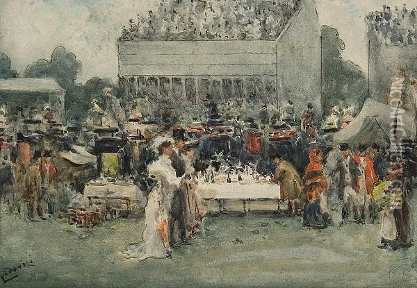 A Luncheon At Ascot Oil Painting - Albert Ludovici