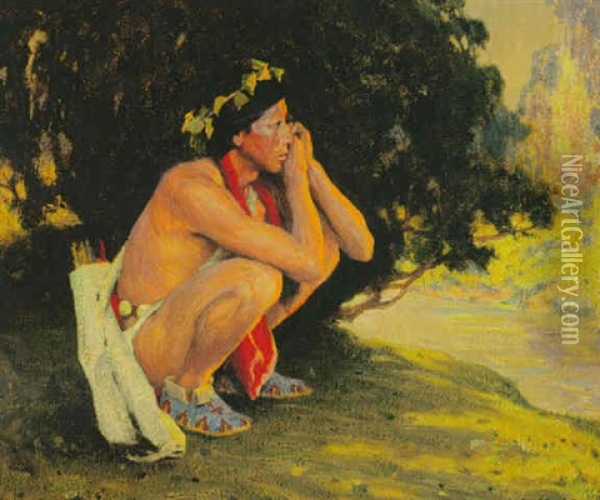 Meditation Oil Painting - Eanger Irving Couse