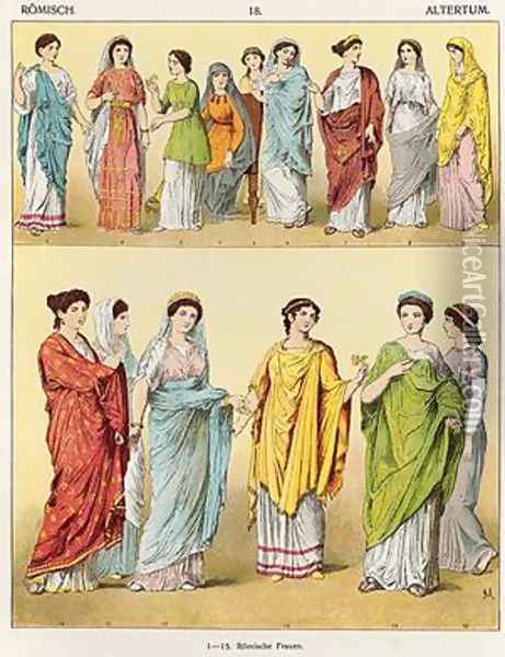 Female Roman Dress Oil Painting - Albert Kretschmer
