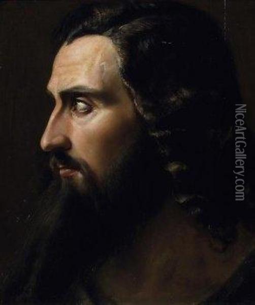 Portrat Eines Bartigen Mannes Im Profil Oil Painting - August Grahl