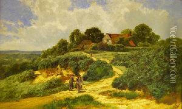 Sand Hill In Surrey Oil Painting - James Peel