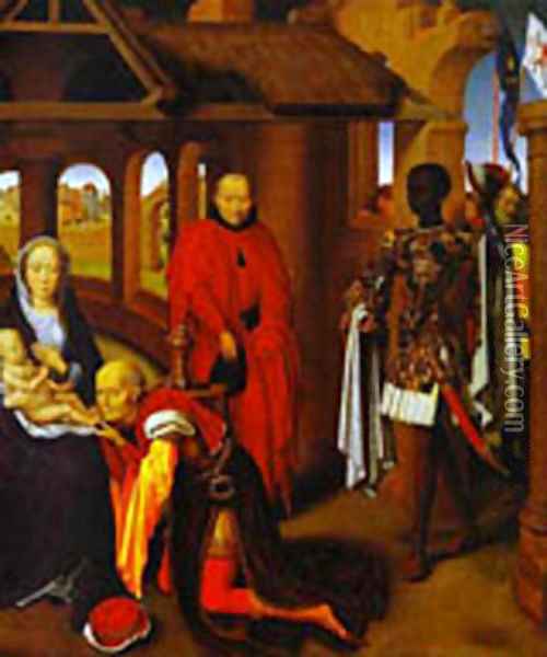 The Adoration Of The Magi Detail 2 1470s Oil Painting - Hans Memling