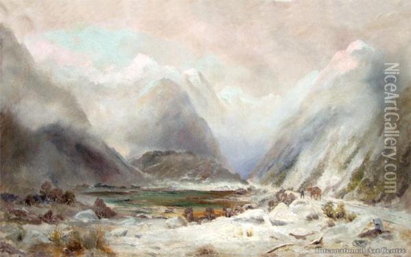 A Mountainous Southern Landscape Oil Painting - James Peele