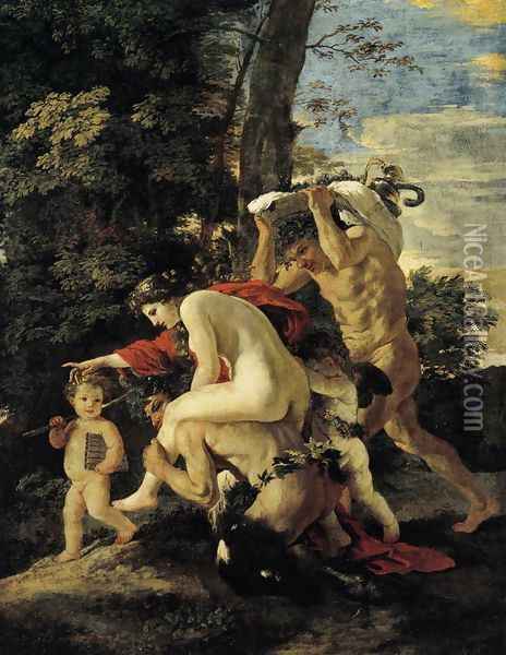 Bacchic Scene c. 1627 Oil Painting - Nicolas Poussin