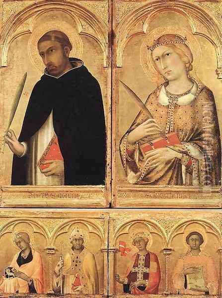 Polyptych of Santa Caterina (detail-2) 1319 Oil Painting - Louis de Silvestre