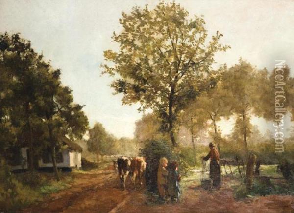 Bijde Hoeve Oil Painting - Isidore Verheyden