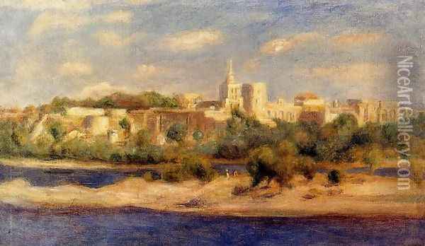 Bathers On The Banks Of The Thone In Avignon Oil Painting - Pierre Auguste Renoir