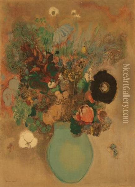 Fleurs Oil Painting - Odilon Redon