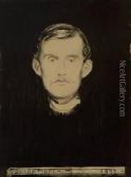 Selvportrett Ii Oil Painting - Edvard Munch