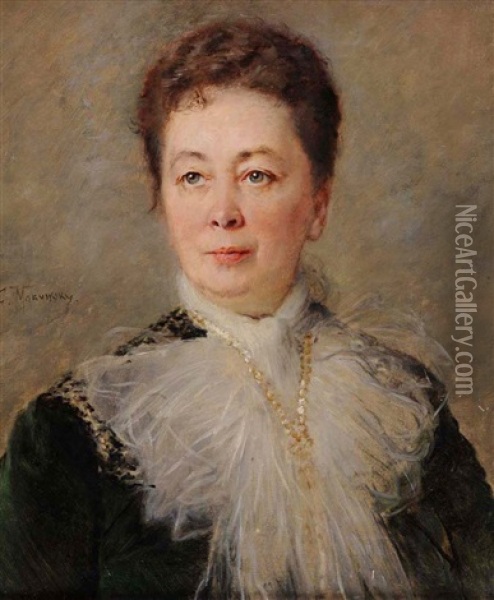 Portrait Of A Lady Oil Painting - Konstantin Egorovich Makovsky