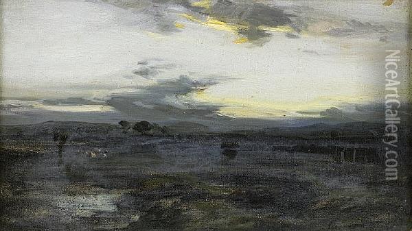 Evening Near Barcaldine, Argyllshire Oil Painting - James Edgar Mitchell