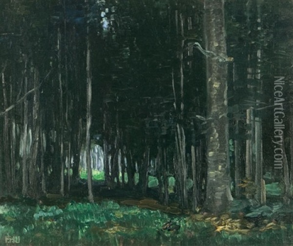 Woodland Oil Painting - Francis Hans Johnston