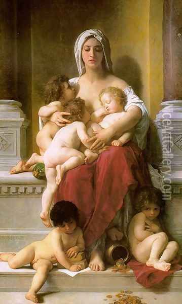 Charity 1878 Oil Painting - William-Adolphe Bouguereau