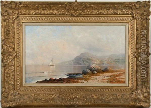 Seascape With Sailboat Oil Painting - Karl Eugene Felix