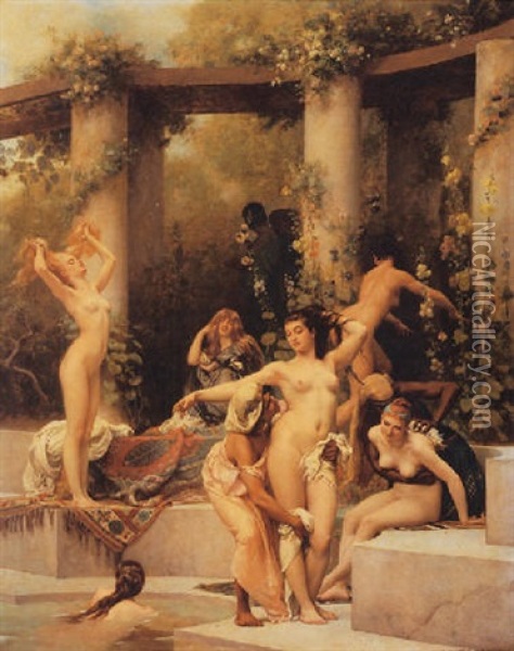 The Bathers Oil Painting - Gustave Clarence Rodolphe Boulanger
