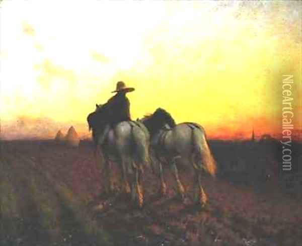 Returning at sunset Oil Painting - Henry Edward Detmold