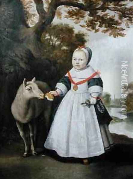 Child and Sheep, 1655 Oil Painting - Anthonie Palamedesz