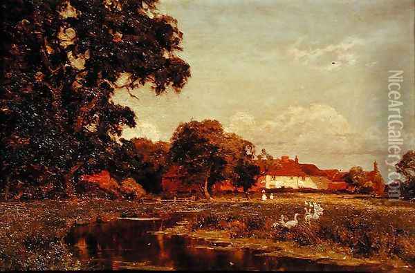 Afterglow, Woolhampton Oil Painting - Edward Wilkins Waite