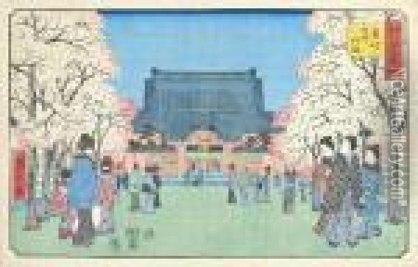 Scenes From The Famous Places In Edo (tokyo) Oil Painting - Utagawa or Ando Hiroshige