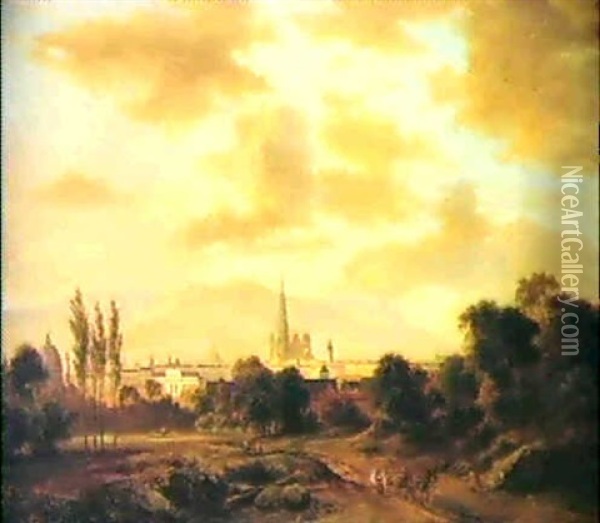 Ansicht Von Wien Oil Painting - Jacobus Theodorus Abels