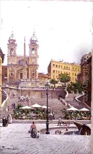 The Spanish Steps, Rome Oil Painting - Antoinetta Brandeis