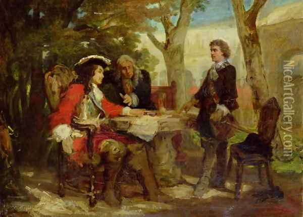 Meeting between Jean Cavalier Oil Painting - Jules Salles-Wagner