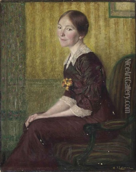 Portrait Of Marie D'estienne, The Artist's Wife Oil Painting - Henry d' Estienne