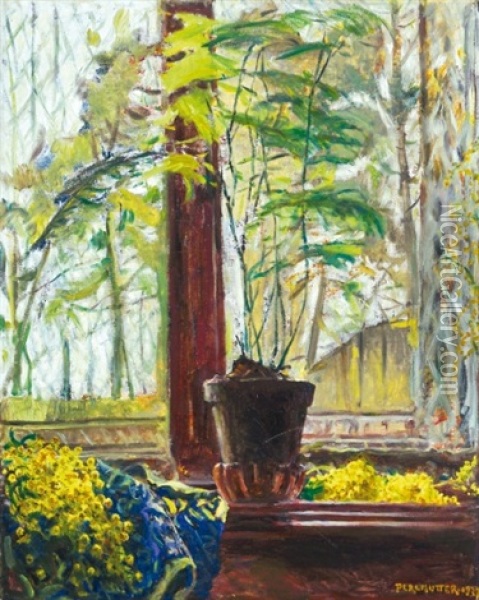 Still Life With Flowers Oil Painting - Izsak Perlmutter