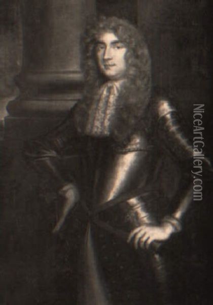 Portrait Of Charles Dormer, 2nd Earl Of Carnarvon, Holding A Sword Oil Painting - Mary Beale
