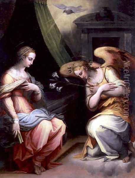 The Annunciation Oil Painting - Giorgio Vasari