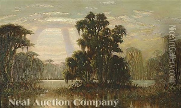 Bayou Plaquemines, Louisiana Oil Painting - Joseph Rusling Meeker