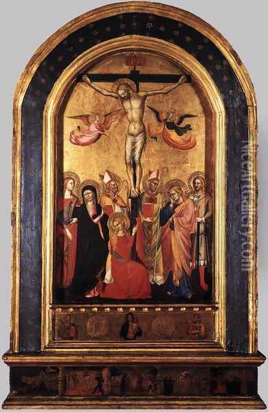 Crucifixion with the Virgin and Saints 1380-90s Oil Painting - Italian Unknown Masters