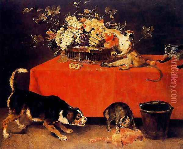 Table Oil Painting - Frans Snyders