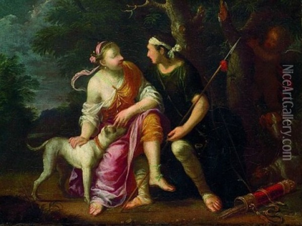 Diana Und Aktaon Oil Painting - Johann Heiss