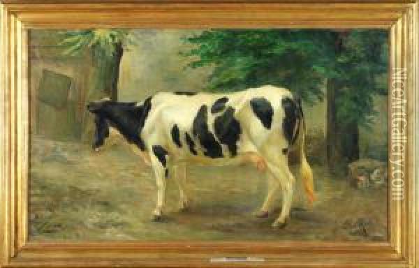 Cena Campestre Com Vaca Oil Painting - Carlos Reis