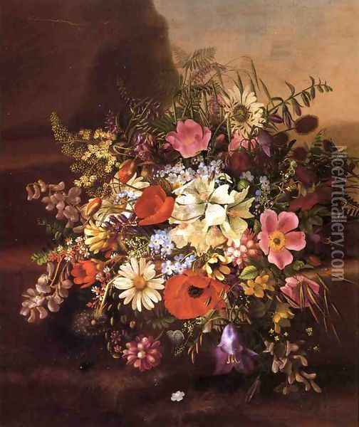 Floral Still Life I Oil Painting - Adelheid Dietrich
