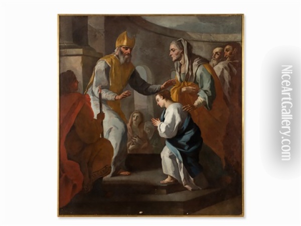 Presentation Of The Virgin Mary Oil Painting - Pietro Bardellino