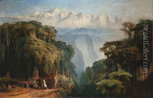 Kangchenjunga From Darjeeling Oil Painting - Edward Lear
