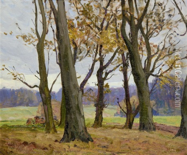 November Day, Belvoir Park Oil Painting - Hans (Jean) Iten