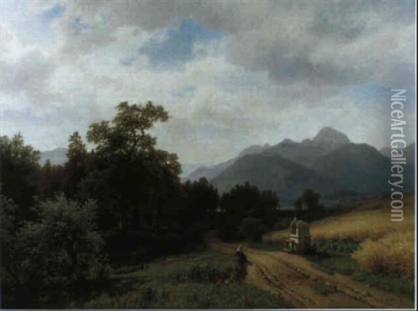 Sommerlandschaft Oil Painting - Hermann Emil Pohle the Younger