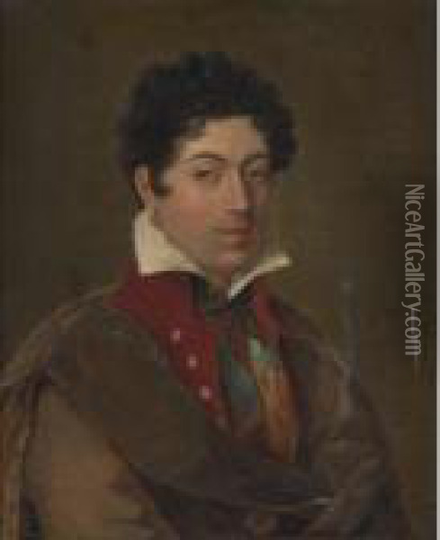Portrait Of A Young Man Oil Painting - Jean-Baptiste Jos. Wicar
