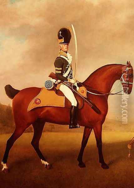 Detail from the Soldiers of the 10th Light Dragoons Oil Painting - George Stubbs