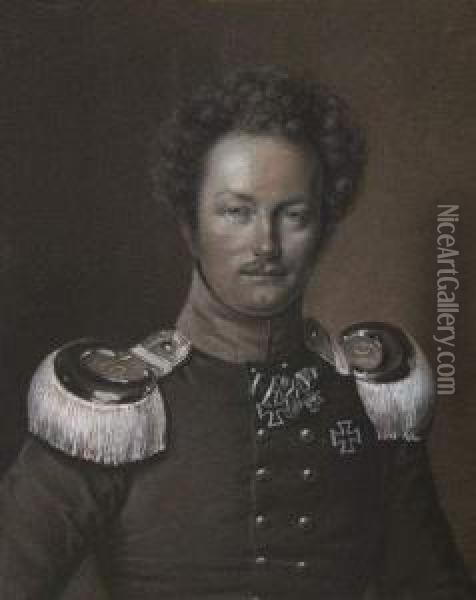 Portrat Des Leutnants F. A. Hageman. Oil Painting - Franz Krutger