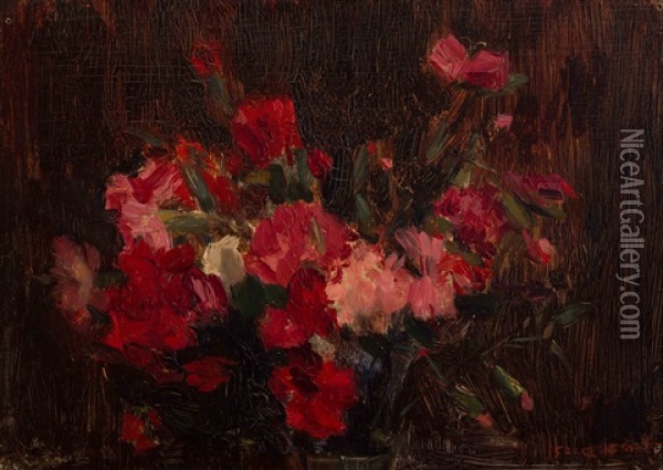 Carnations (circa 1919) Oil Painting - Isaac Israels