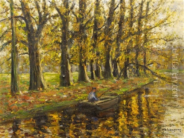 Herbst Im Dusseldorfer Hofgarten Oil Painting - Helmuth Liesegang